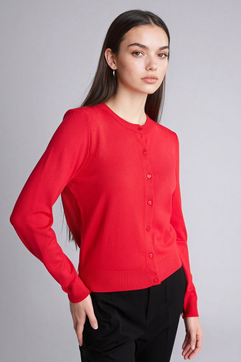 ديفاكتو كارديجان قصة عادية برقبة مستديرة - Image 3